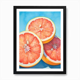 Grapefruits, watercolor Art Print