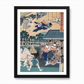 Act Iii Enya Held From Attacking Moronao By Honzō; Kampei Sending Bannai Outside Of The Castle To Receiv Art Print