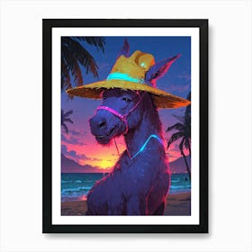 Donkey On The Beach 1 Art Print