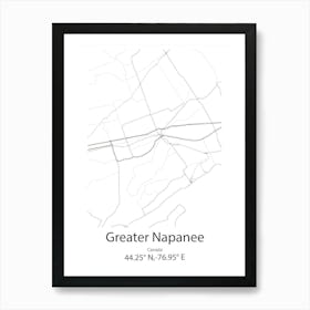 Greater Napanee,Canada Minimalist Map Art Print