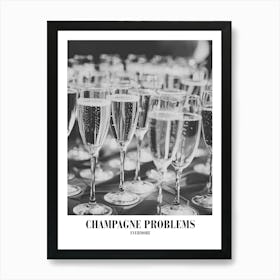 Taylor Swift Champagne Problems Evermore Swifie Merch Black And White Art Print