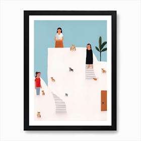 Holidays In Morocco, Tiny People And Illustration 4 Art Print