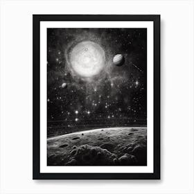 Black And White View From The Moon Art Print