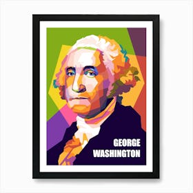 Us Founder George Washington Wpap Pop Art Style Art Print