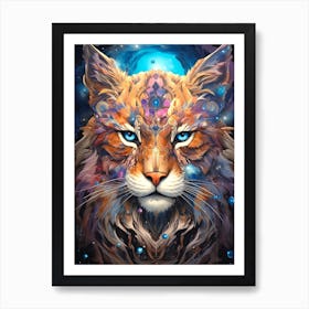 Psychedelic Cat 5 Art Print