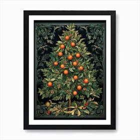 William Morris Style Christmas Tree 19 Art Print