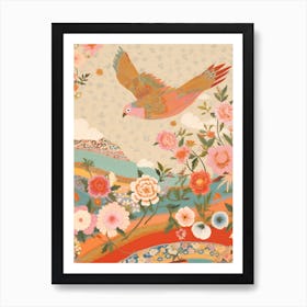 Maximalist Bird Painting Sparrow 1 Art Print