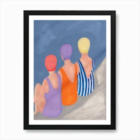 Three Women At The Beach Art Print