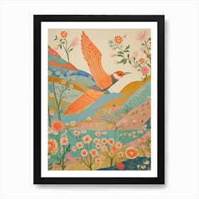 Maximalist Bird Painting Barn Swallow 1 Art Print