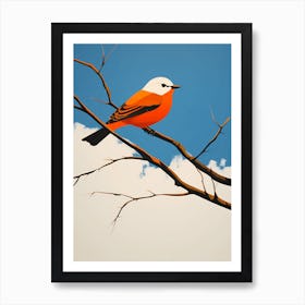 Polish Wycinanki, Bird On a Branch, 123 Art Print