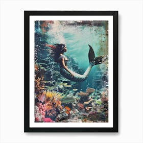 Retro Mermaid Photograph Inspired 2 Art Print