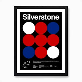 Mid Century Dark Silverstone F1 Art Print