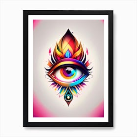 Digital Art, Symbol, Third Eye Tattoo 2 Art Print