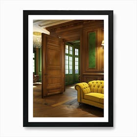 Yellow Sofa In Parlor Art Print