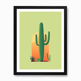Saguaro Pear Cactus Illustration 4 Art Print