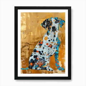 Dalmatian Dog Gold Effect Collage 1 Art Print