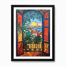 Window View Of Havana In The Style Of Fauvist 3 Art Print