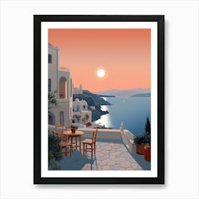 Sunset In Santorini Poster