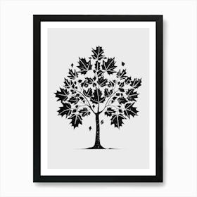 Maple Tree Simple Geometric Nature Stencil 1 Art Print