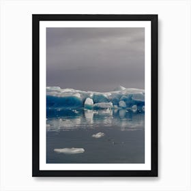 Blue Glacier Lake Of Iceland Art Print