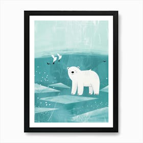 Polar Bear In The Ice Art Print