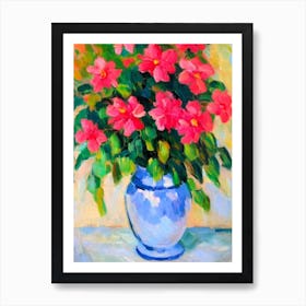 Jasmine Floral Abstract Block Colour 1 Flower Art Print