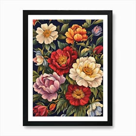 Colourful Flower Bouquet Art Print