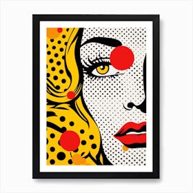 Polka Dot Face Pop Art Inspired Art Print