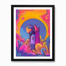 The Astronaut And Cat Art Print