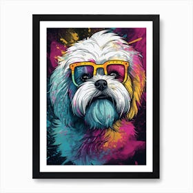 Shih Tzu With Sunglasses Pop Art Print