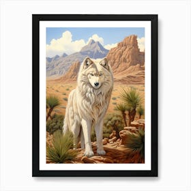 Himalayan Wolf Desert Scenery 2 Art Print