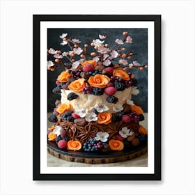 Cake Photorealistic With Decorations Art Print