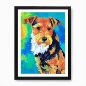 Welsh Terrier Fauvist Style Dog Art Print