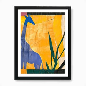 Giraffe 8 Cut Out Collage Art Print