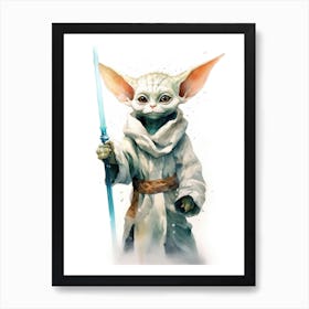 Devon Rex Cat As A Jedi 2 Art Print