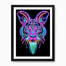 Neon Tiger 3 Art Print