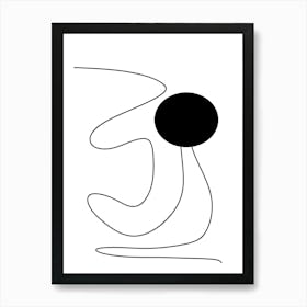 Minimal Landscape Abstract with Circle Art Print