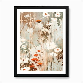 Wildflowers Abstract, Floral Art 3 Art Print