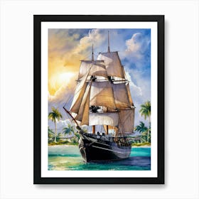 Sailing Ship In The Ocean Affiche