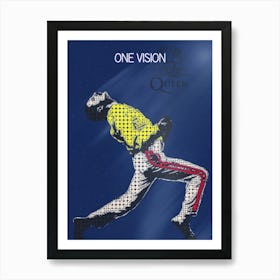 One Vision Freddie Mercury Queen Art Print