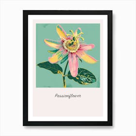 Passionflower Square Flower Illustration Poster Art Print