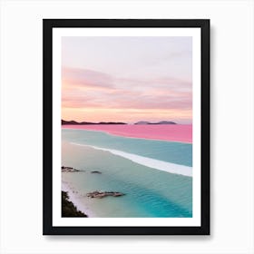 Whitehaven Beach, Australia Pink Photography 3 Art Print