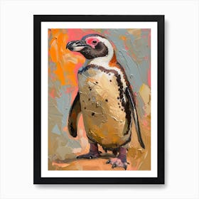 African Penguin Grytviken Oil Painting 3 Art Print