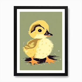 Baby Duckling Minimalistic Illustration 1 Art Print