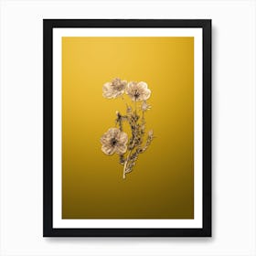 Gold Botanical Long Stalked Ledocarpum on Mango Yellow n.3207 Art Print