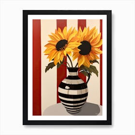 Bouquet Of Sunflower Flowers, Autumn Fall Florals Painting 3 Art Print