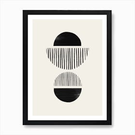 Balancing Stripes 1 Black Art Print