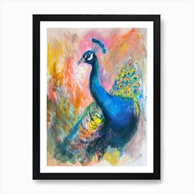 Loose Lines Peacock Portrait 1 Art Print