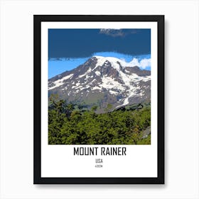 Mount Rainer, Mountain, Art, Wall Print Art Print
