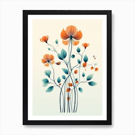 Abstract Flowers 4 Art Print